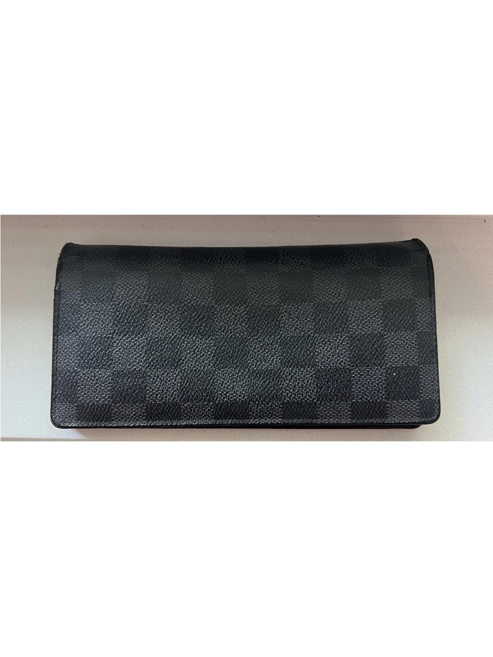 Louis Vuitton Damier Graphite Long Wallet Black Leather Authentic Entrupy COA